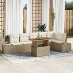 Garten Essgruppe mit Kissen 7 pcs Beige und Creme
