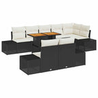 Garten Essgruppe mit Kissen 9 pcs Schwarz und Creme