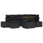 Garten Essgruppe mit Kissen 7 pcs Schwarz und Braun