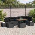 Garten-Sofa-Set mit Kissen 8 pcs Schwarz und Braun
