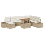 Garten Essgruppe mit Kissen 9 pcs Beige und Creme