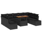 Garten Essgruppe mit Kissen 10 pcs Schwarz und Braun