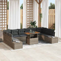 Garten-Sofa-Set mit Kissen 11 pcs Grau und Braun