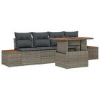 Garten Essgruppe mit Kissen 5 pcs Grau und Braun