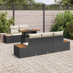 Garten Essgruppe mit Kissen 6 pcs Schwarz und Beige