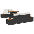 Garten Essgruppe mit Kissen 6 pcs Schwarz und Beige