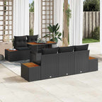 Garten Essgruppe mit Kissen 6 pcs Schwarz und Braun