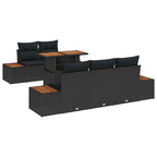 Garten Essgruppe mit Kissen 6 pcs Schwarz und Braun