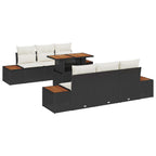 Garten Essgruppe mit Kissen 7 pcs Schwarz und Beige