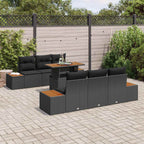 Garten Essgruppe mit Kissen 7 pcs Schwarz und Braun