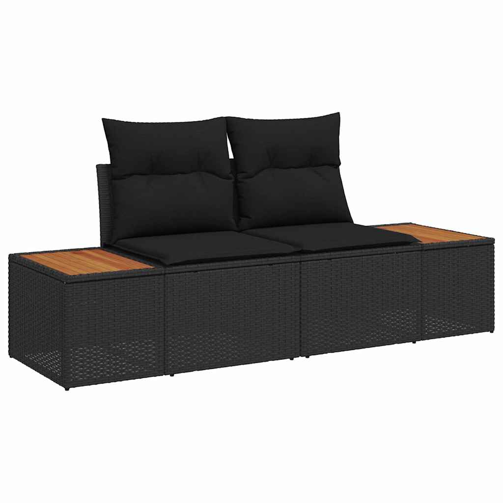 Garten Essgruppe mit Kissen 7 pcs Schwarz und Braun