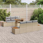 Garten Essgruppe mit Kissen 7 pcs Beige und Grau
