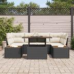 Garten Essgruppe mit Kissen 9 pcs Schwarz und Beige