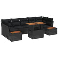 Garten Essgruppe mit Kissen 8 pcs Schwarz und Braun