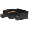 Garten Essgruppe mit Kissen 9 pcs Schwarz und Braun