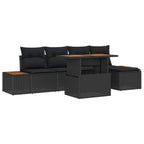 Garten Essgruppe mit Kissen 6 pcs Schwarz und Braun