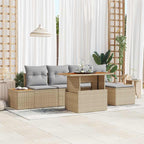 Garten Essgruppe mit Kissen 6 pcs Beige und Grau
