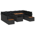 Garten Essgruppe mit Kissen 10 pcs Schwarz und Braun