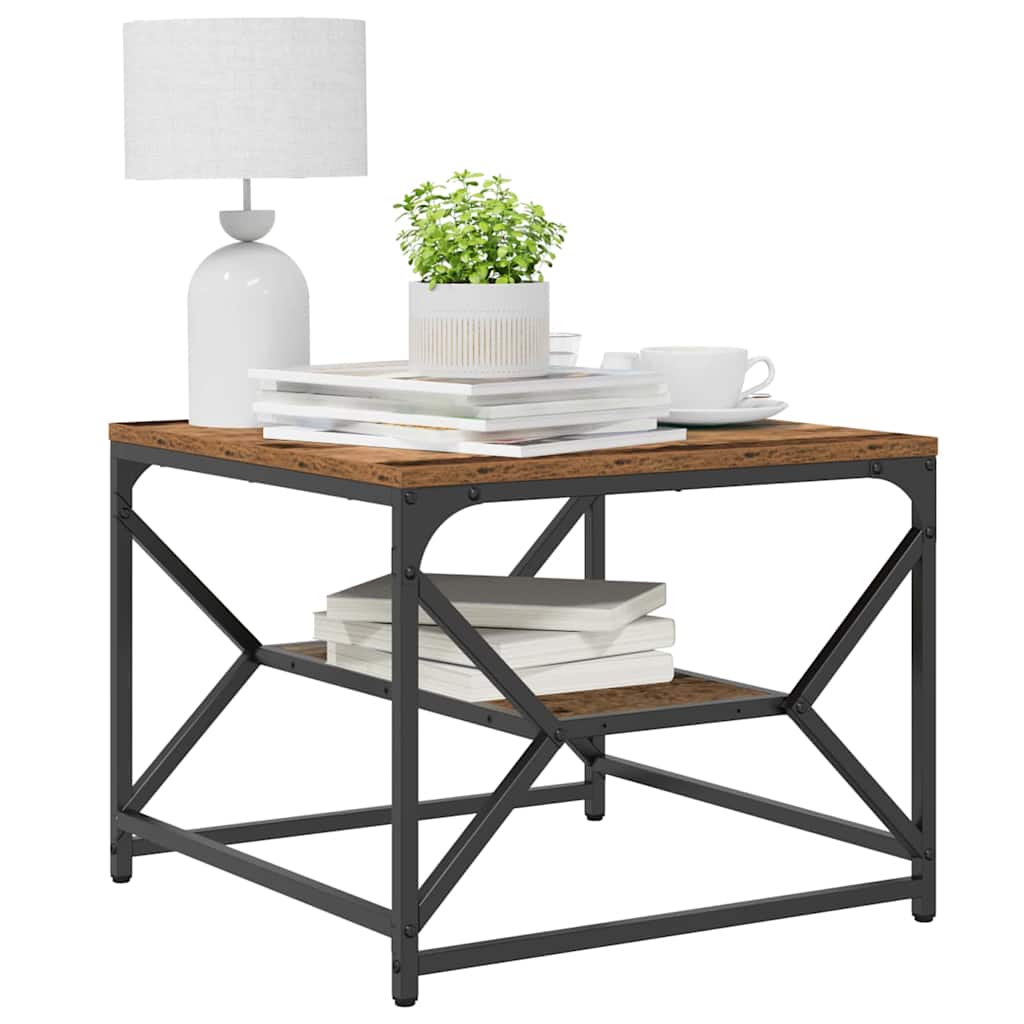 Couchtisch Altholz 51 x 50 x 40 cm Ingenieure Holz und Stahl
