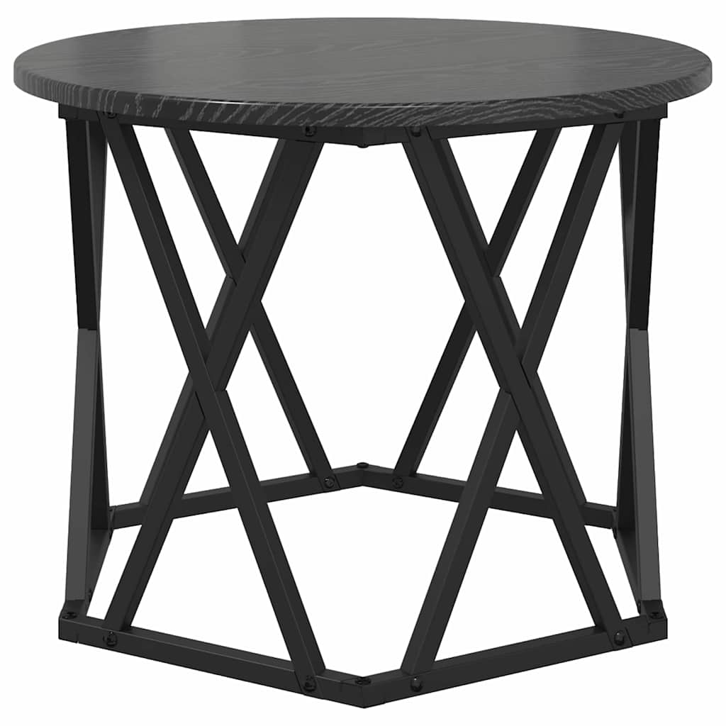 Nesting Beistelltisch 3 pcs Schwarz Eichen-Optik