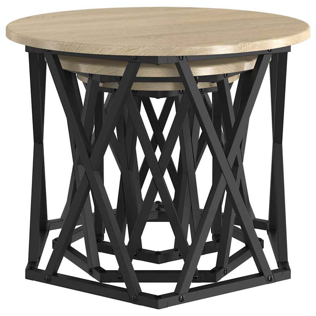 Nesting Beistelltisch 3 pcs Sonoma-Eiche