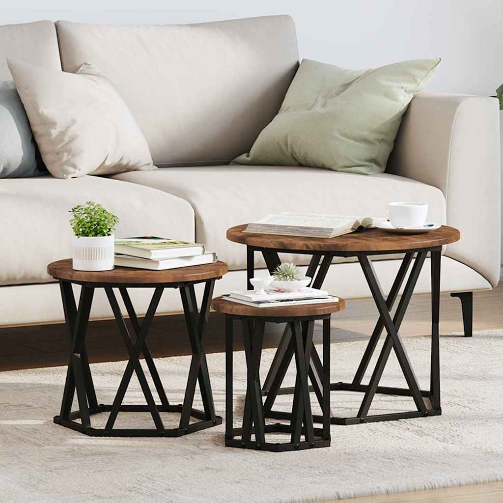 Nesting Beistelltisch 3 pcs Geräucherte Eiche