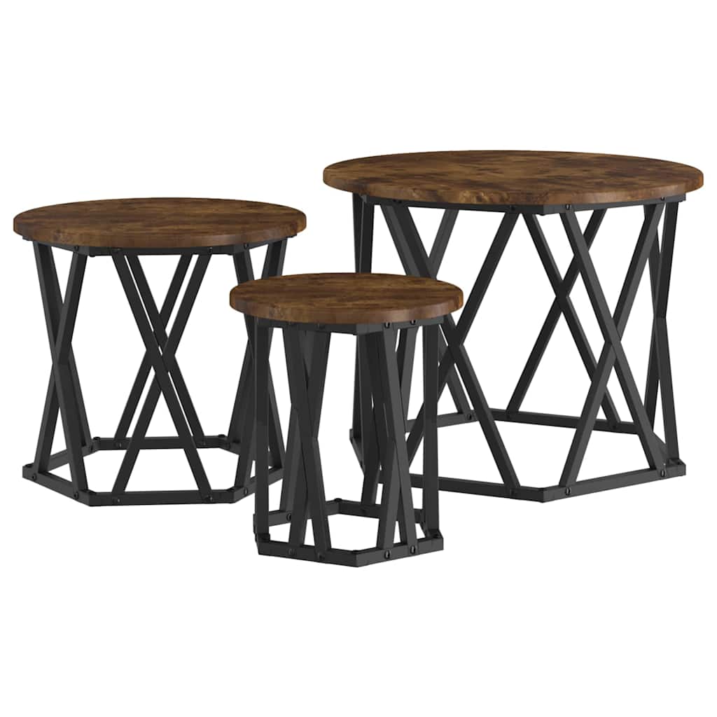 Nesting Beistelltisch 3 pcs Geräucherte Eiche