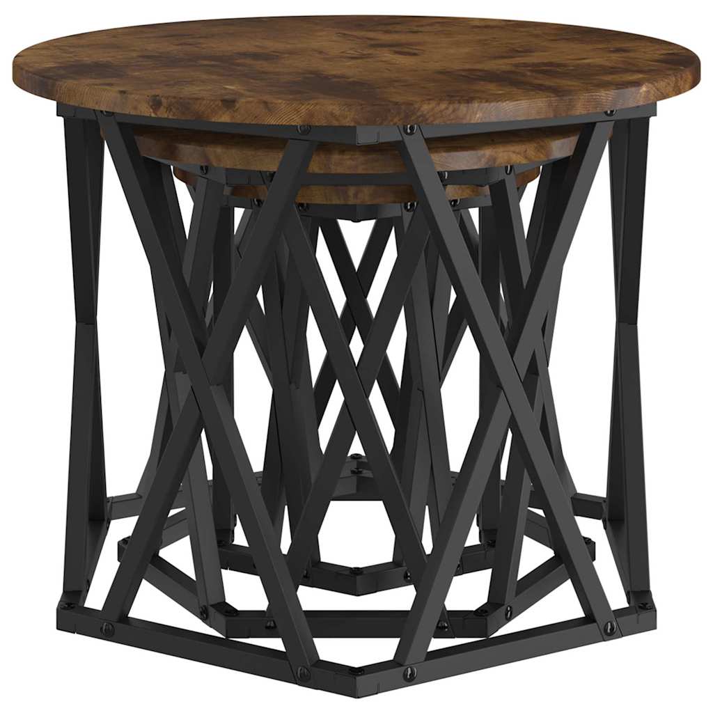 Nesting Beistelltisch 3 pcs Geräucherte Eiche