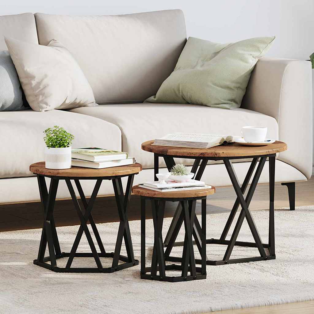 Nesting Beistelltisch 3 pcs Altholz Ingenieure Holz und Stahl