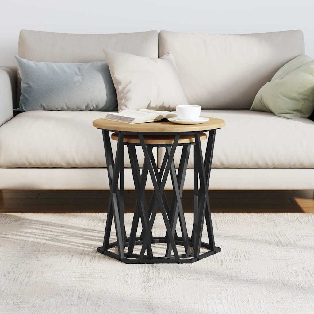 Couchtisch 2 pcs Artisan-Eiche Ingenieure Holz und Stahl