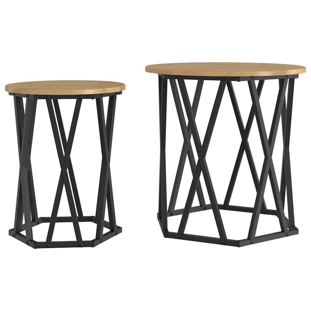 Couchtisch 2 pcs Artisan-Eiche Ingenieure Holz und Stahl