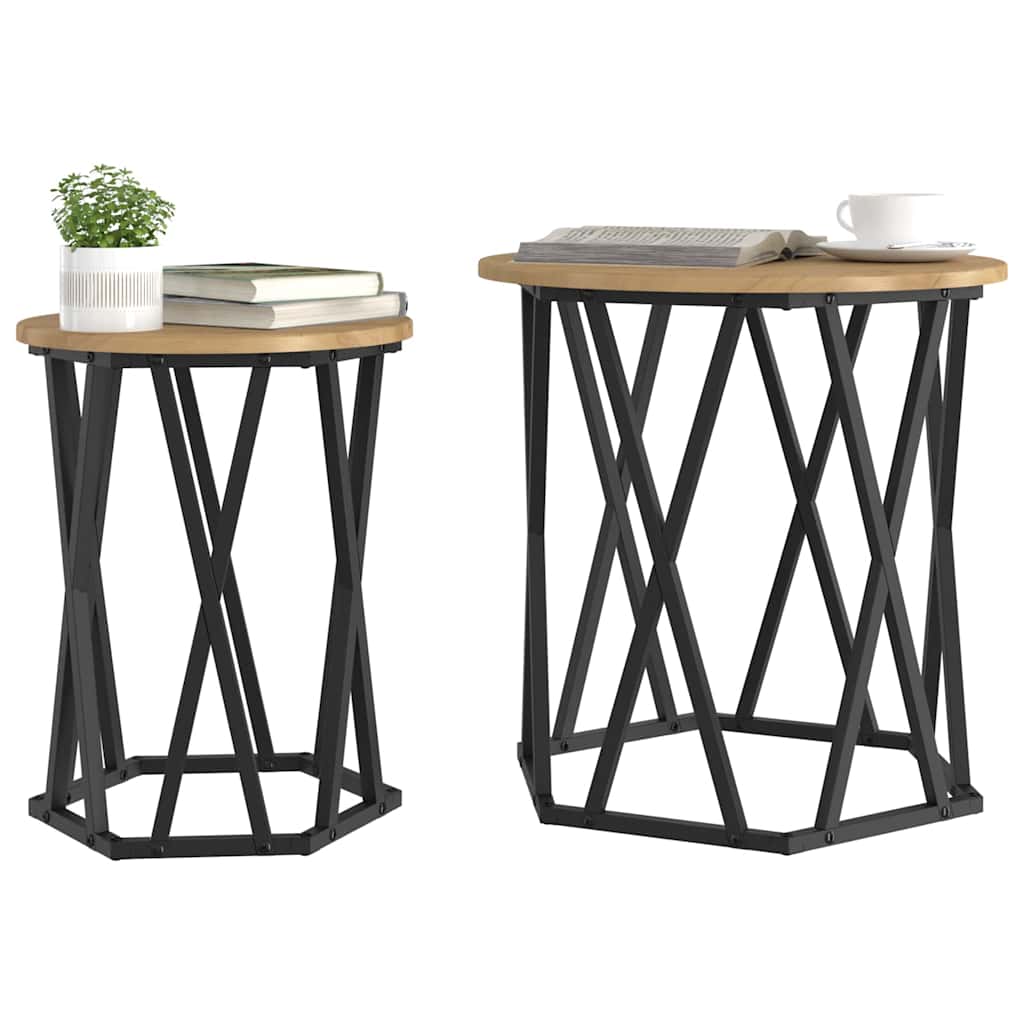 Couchtisch 2 pcs Artisan-Eiche Ingenieure Holz und Stahl