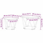Beistelltisch-Set 2 pcs Schwarze Eiche 50 x 50 x 40 cm