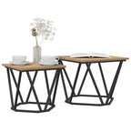 Beistelltisch-Set 2 pcs Artisan-Eiche Ingenieure Holz und Stahl