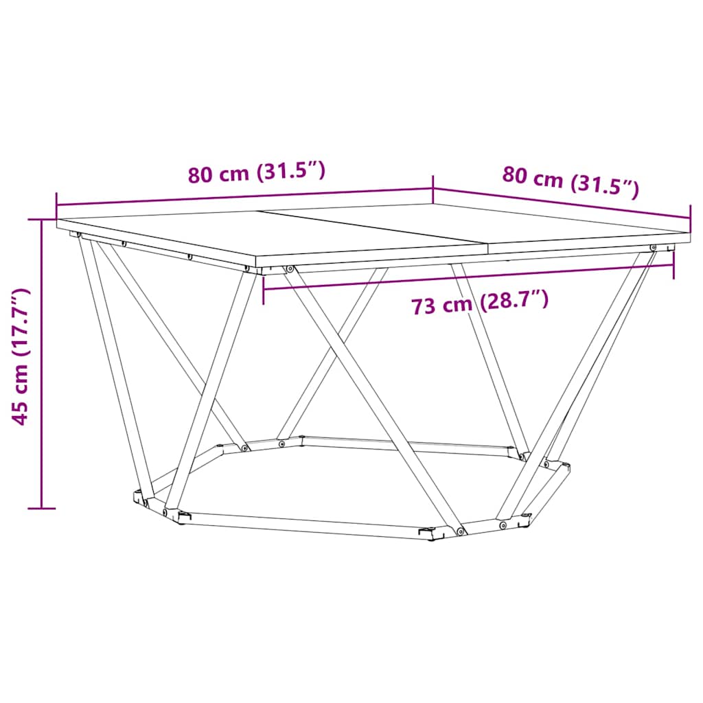 Couchtisch Altholz 80 x 80 x 45 cm Ingenieure Holz und Stahl