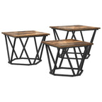 Couchtisch 3 pcs Geräucherte Eiche Ingenieure Holz und Stahl
