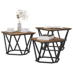 Couchtisch 3 pcs Geräucherte Eiche Ingenieure Holz und Stahl