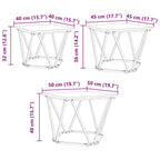 Couchtisch 3 pcs Geräucherte Eiche Ingenieure Holz und Stahl