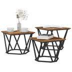 Couchtisch 3 pcs Altholz Ingenieure Holz und Stahl