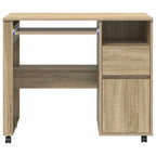 Tisch mit Rädern Sonoma-Eiche 91 x 50 x 77 cm Holzwerkstoff