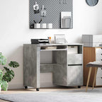 Tisch mit Rädern Beton Grau 91 x 50 x 77 cm Holzwerkstoff