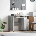 Tisch mit Rädern Graues Sonoma 91 x 50 x 77 cm Holzwerkstoff