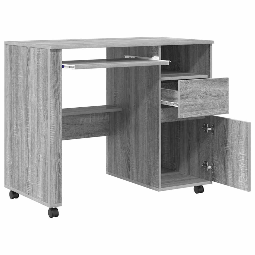 Tisch mit Rädern Graues Sonoma 91 x 50 x 77 cm Holzwerkstoff