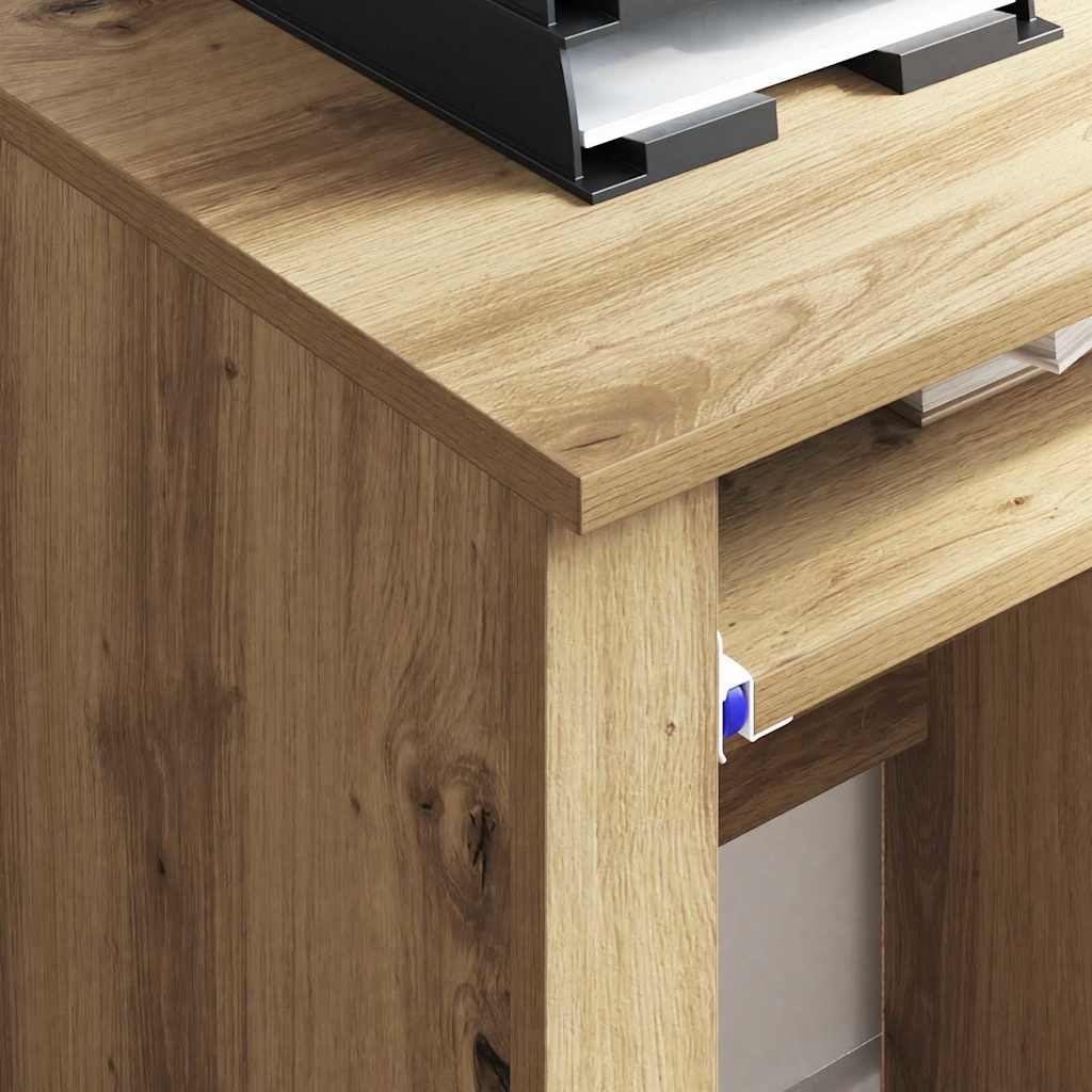 Tisch mit Rädern Artisan-Eiche 91 x 50 x 77 cm Holzwerkstoff