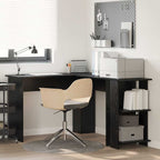Eck-Schreibtisch Schwarz Eichen-Optik 140 x 113,5 x 75 cm