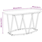 Couchtisch Schwarz Eichen-Optik 80 x 40 x 40.5 cm