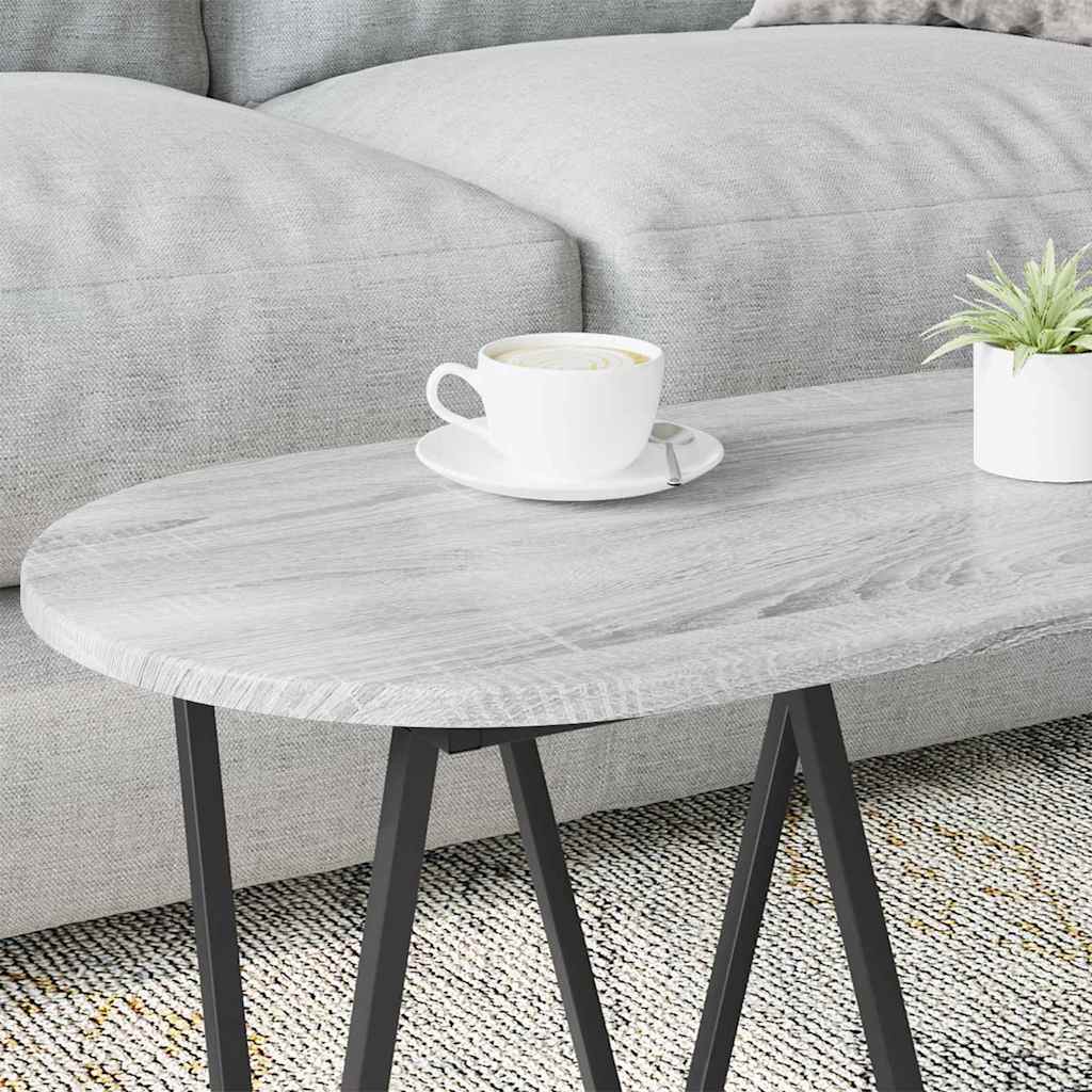 Couchtisch Grau 80 x 40 x 40.5 cm Sperrholz und Metall