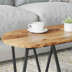 Couchtisch Altholz 80 x 40 x 40.5 cm Sperrholz und Metall