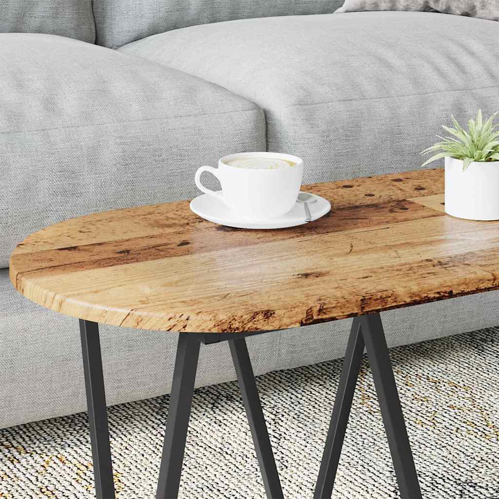 Couchtisch Altholz 80 x 40 x 40.5 cm Sperrholz und Metall