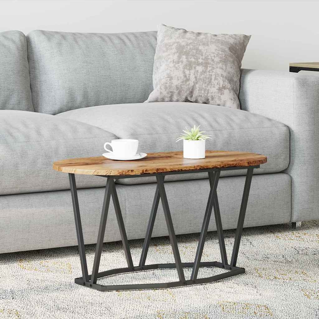 Couchtisch Altholz 80 x 40 x 40.5 cm Sperrholz und Metall